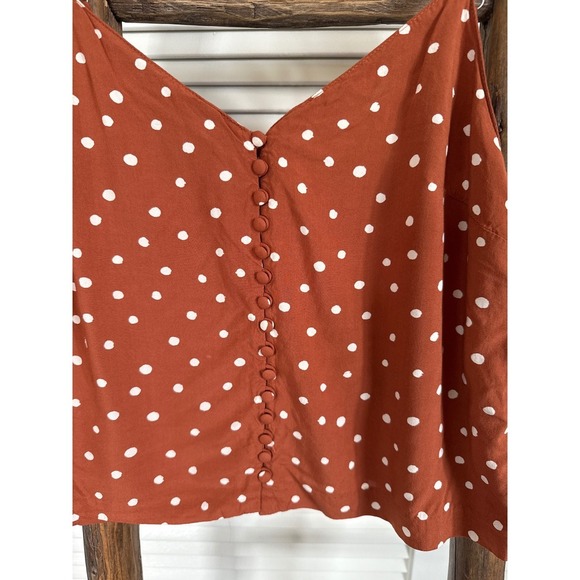 Madewell Polka Dot Cami Top Button Front Sleeveless Blouse Casual Tank - Picture 3 of 4